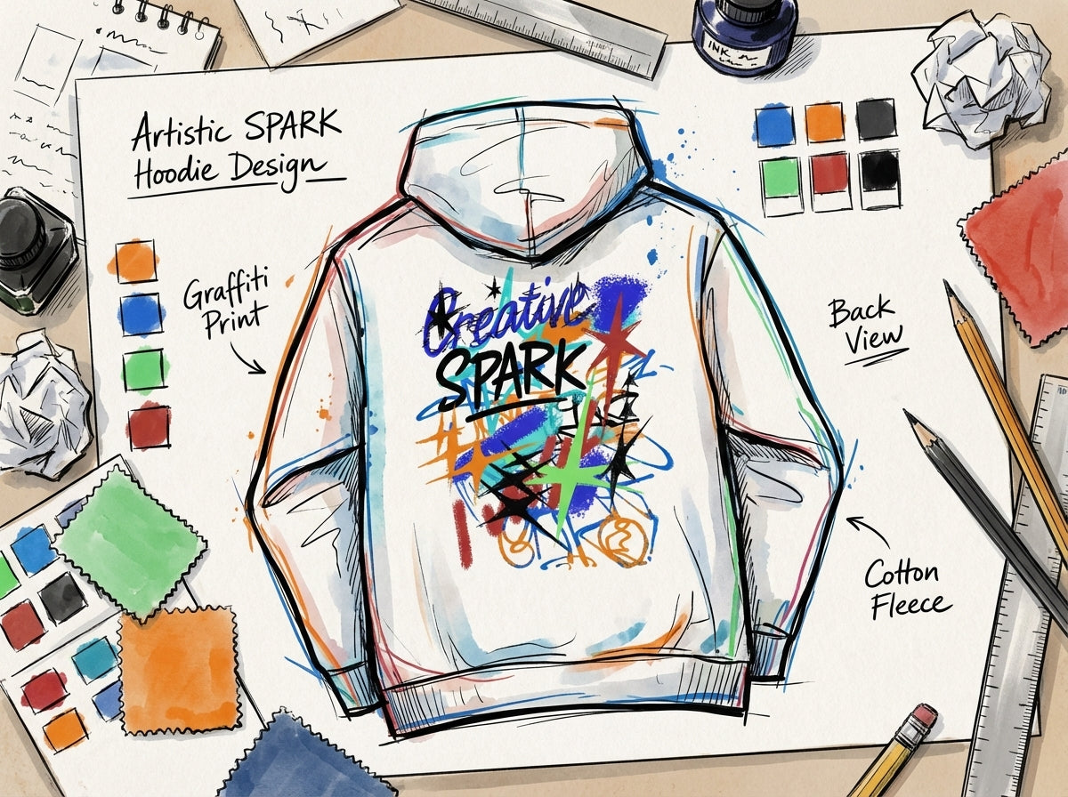 Creative Spark Embroidered Kids Hoodie